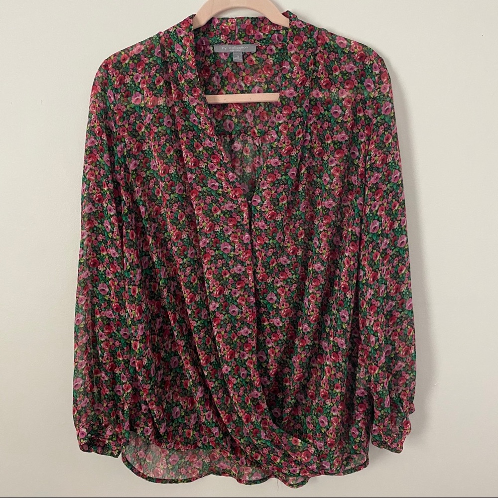 Floral sheer blouse size 1X ny collection